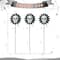 Glitzhome® 24" Halloween Metal Sunflower Skulls Glow-in-Dark Yard Stakes, 3ct.